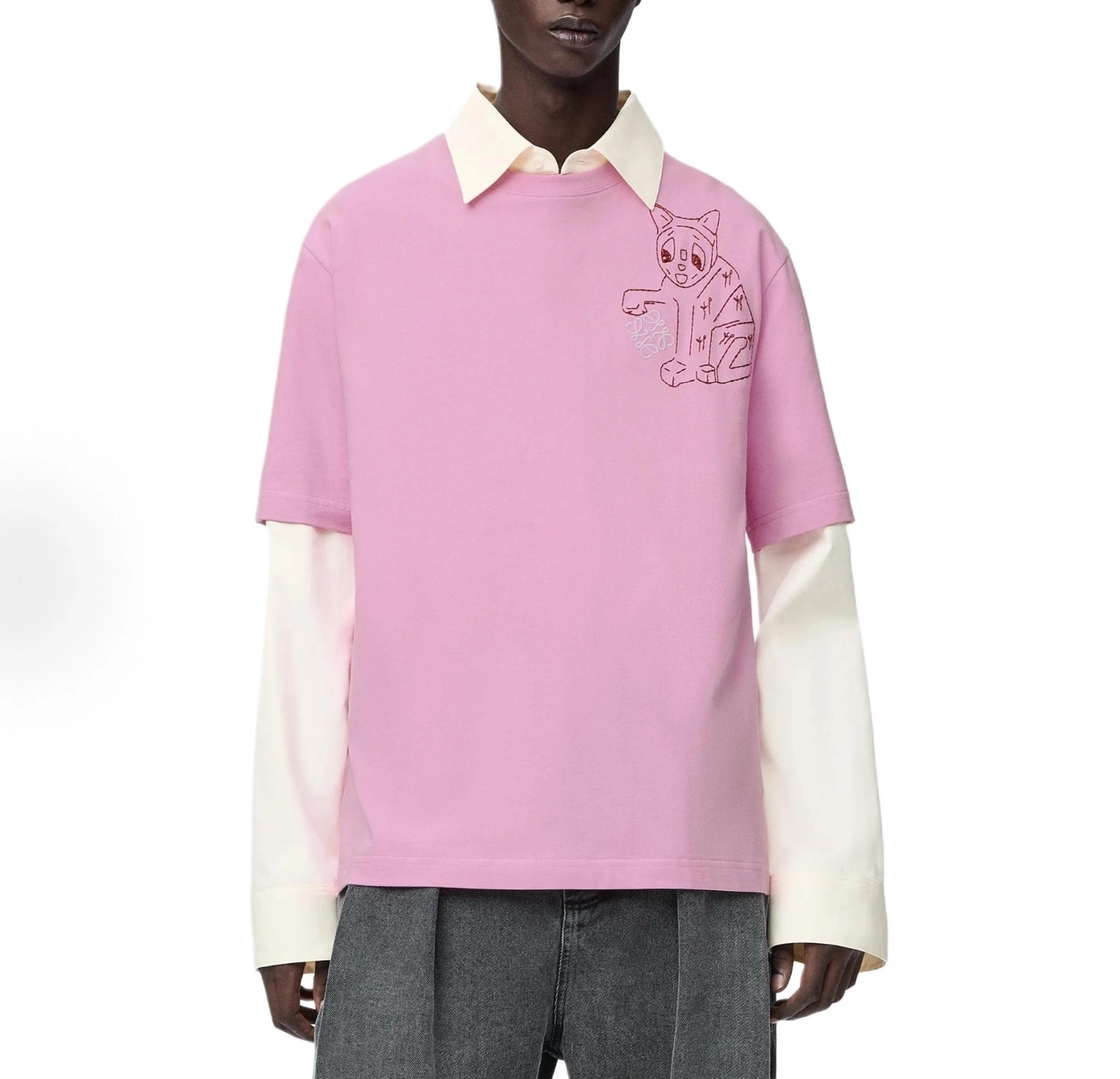 wg.luxury-- 8o5w5 Cotton embroidery Anagram oversized 2Colour item:E-F140L1903-2H